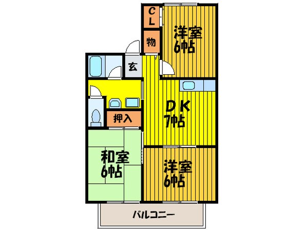 サンドミール三箇の物件間取画像